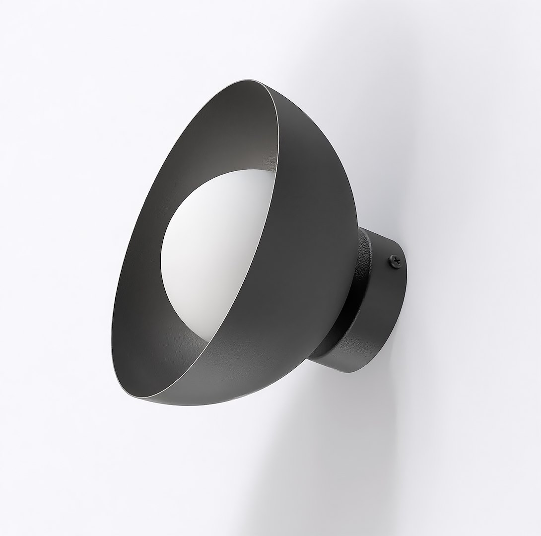 Wandlamp Burgos Zwart Ø10 cm