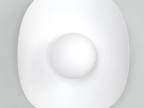 Wandlamp Triltura Wit Ø10 cm met sculpturale ronde vorm en zachte witte afwerking