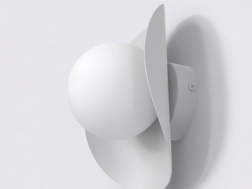 Wandlamp Zaannero grijs met witte kap Ø10 cm, compact en modern op de muur