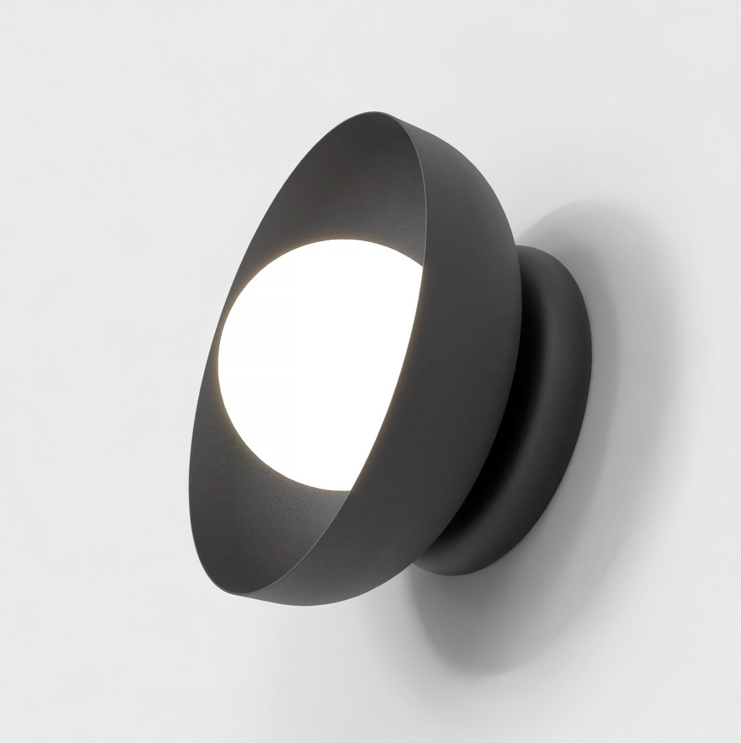 Wandlamp Grensar Zwart Ø10 cm