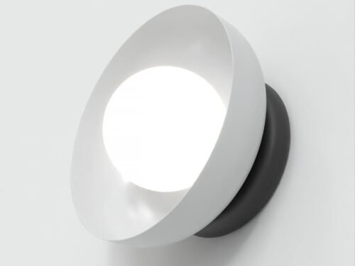 Wandlamp Ganil Wit Ø10 cm met ronde witte kap en modern compact design voor sfeervol LED-licht
