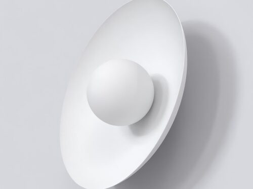 Wandlamp Tulesta Wit Ø10 cm, ronde minimalistische wandlamp in wit gepoedercoat staal voor sfeerverlichting