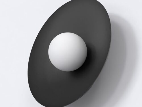 Wandlamp Grernak zwart met witte ronde kap Ø10 cm, minimalistisch en strak voor subtiel lichtaccent