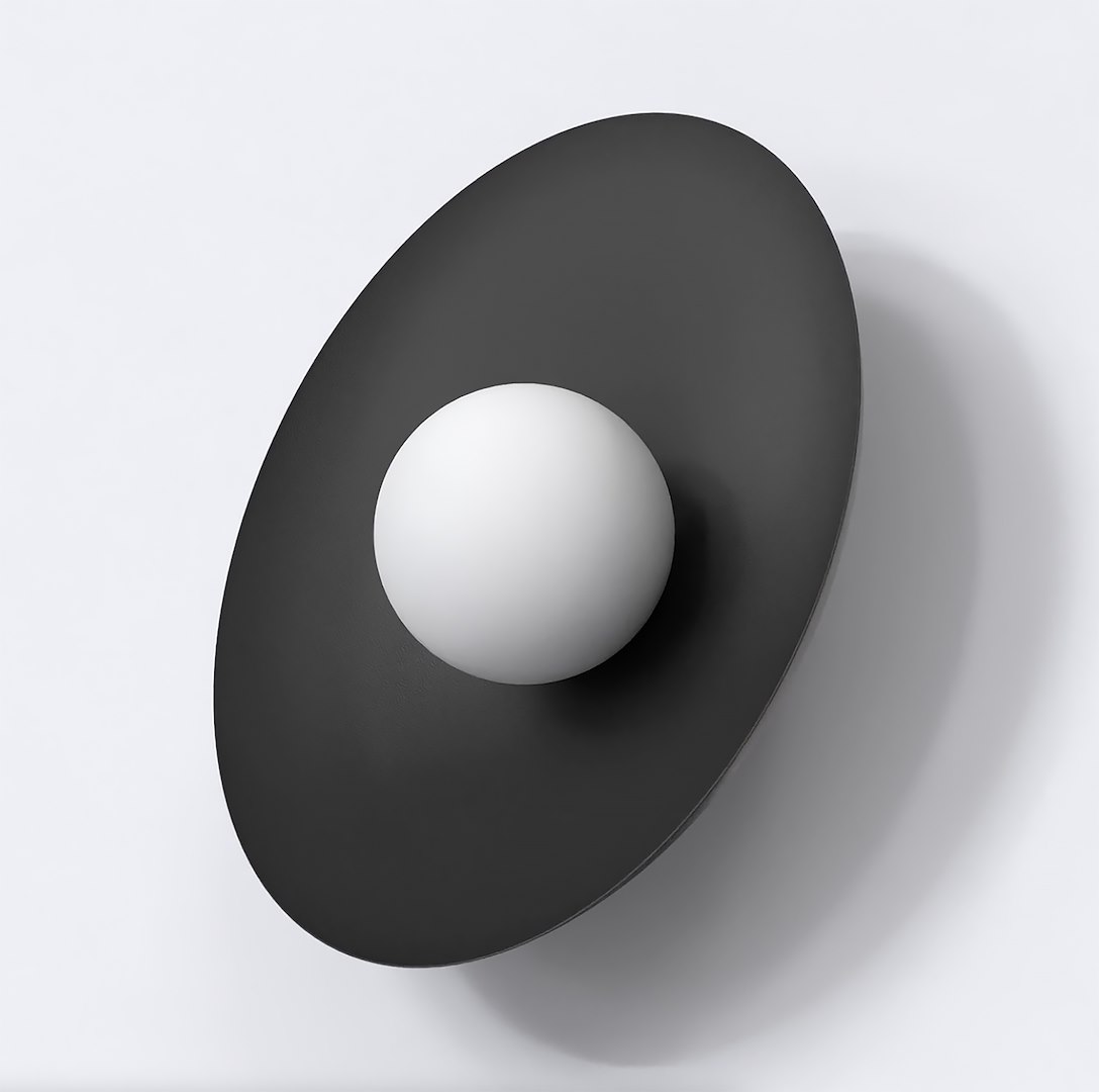 Wandlamp Grernak Zwart Ø10 cm