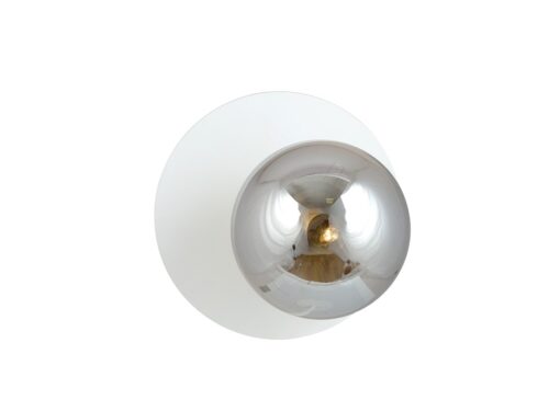 Wandlamp Olburgen wit Ø14 cm met ronde glazen kap en strak Scandinavisch design