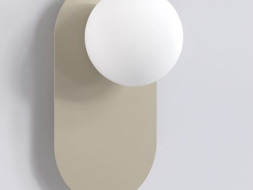 Plafondlamp Fookesta Wit Ø10 cm met mokka stalen basis en witte kap, compact en modern