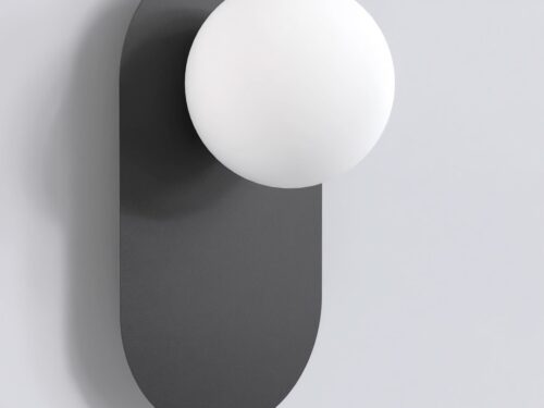 Plafondlamp Zotella zwart Ø10 cm met witte kap en minimalistisch design in gepoedercoat staal