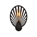 Wandlamp Klelum zwart gepoedercoat staal met ovaal open armatuur en E27-fitting, modern en sfeervol