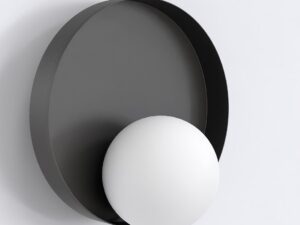 Wandlamp Grube Zwart Ø10 cm
