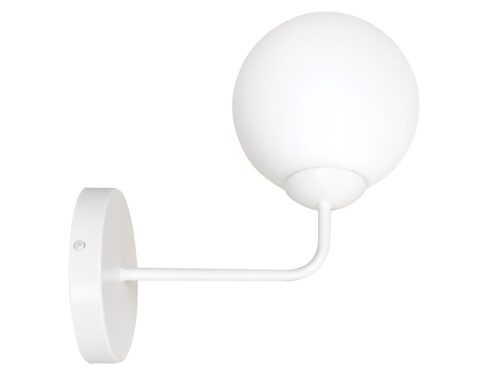 Wandlamp Bietal wit Ø15 cm met ronde glazen kap en modern minimalistisch design