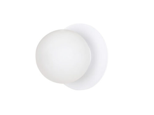 Wandlamp Fentio Wit Ø15 cm met strakke ronde kap, moderne witte afwerking en rustige uitstraling