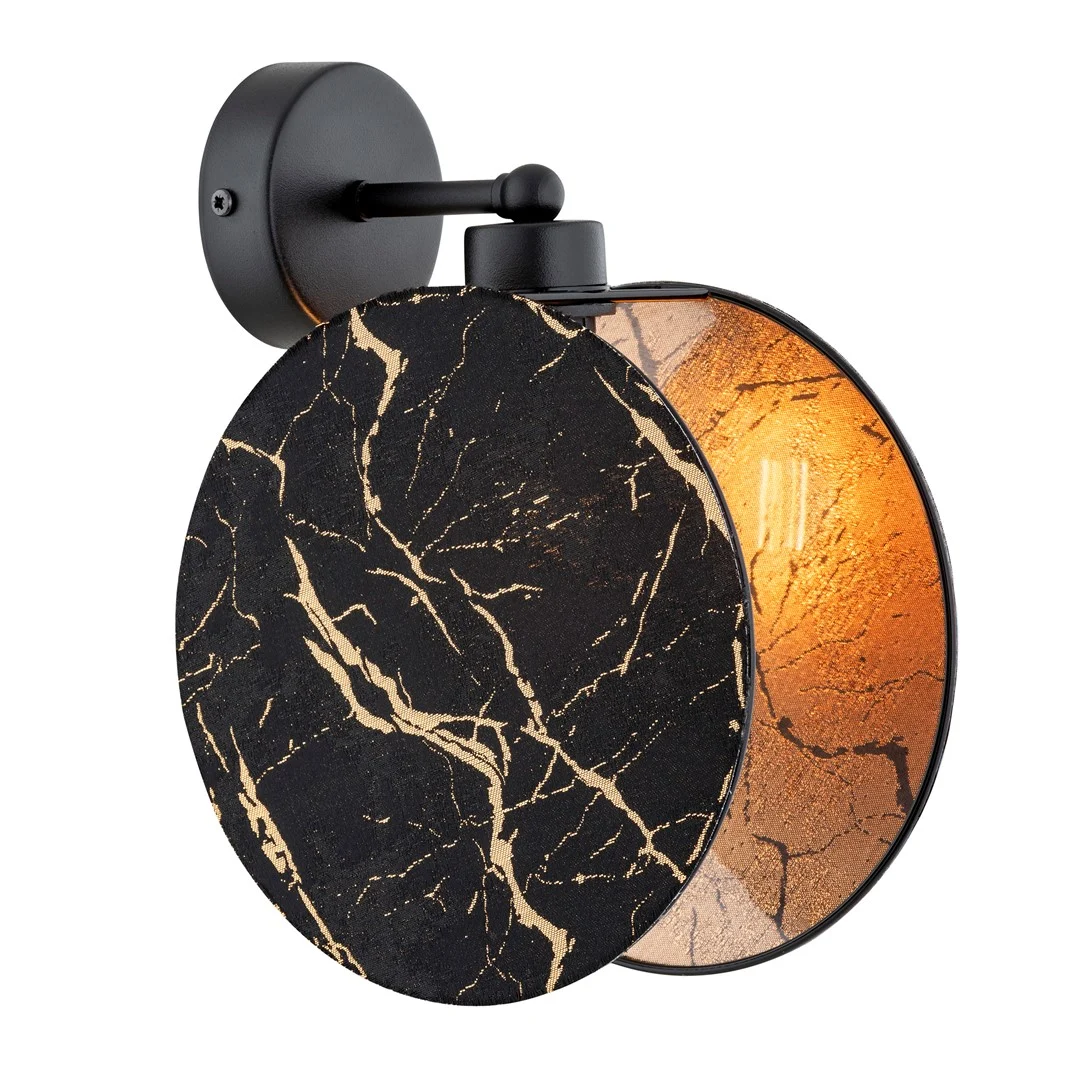 Hanglamp Toldijk Zwart Ø20 cm met zwart-gouden kap, modern design en verstelbare hoogte