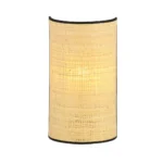 Wandlamp Skeival Zwart Ø18 cm met bruine rotan kap, warme boho-uitstraling en compact design