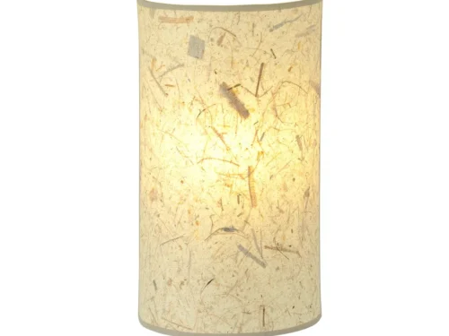 Wandlamp Moltesta Zwart Ø18 cm met natuurlijke bruine stoffen kap en warme boho-uitstraling