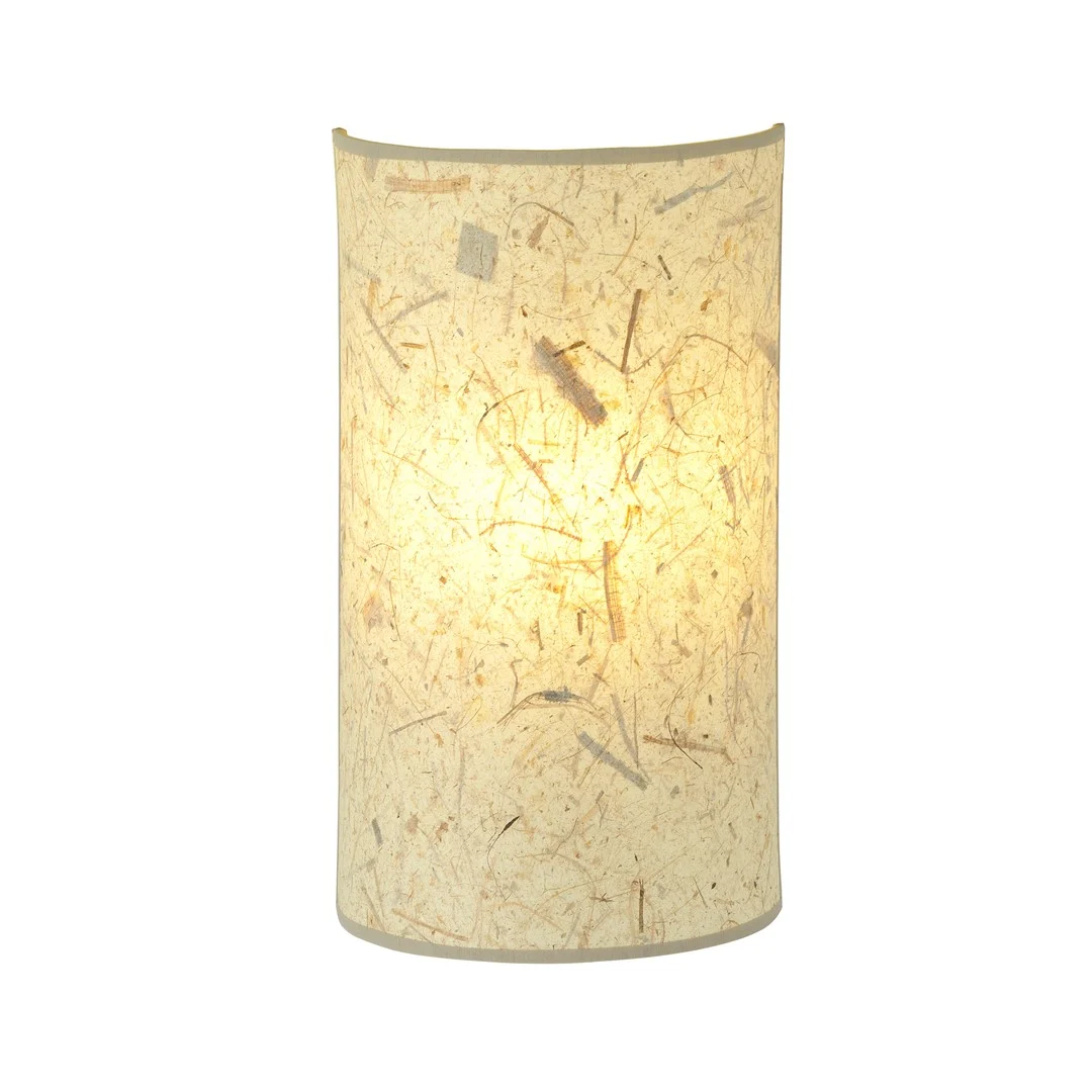 Wandlamp Moltesta Zwart Ø18 cm met natuurlijke bruine stoffen kap en warme boho-uitstraling