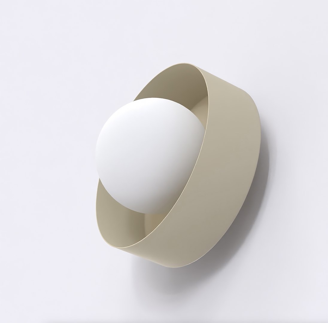 Wandlamp Roorund Wit Ø10 cm - Afbeelding 2