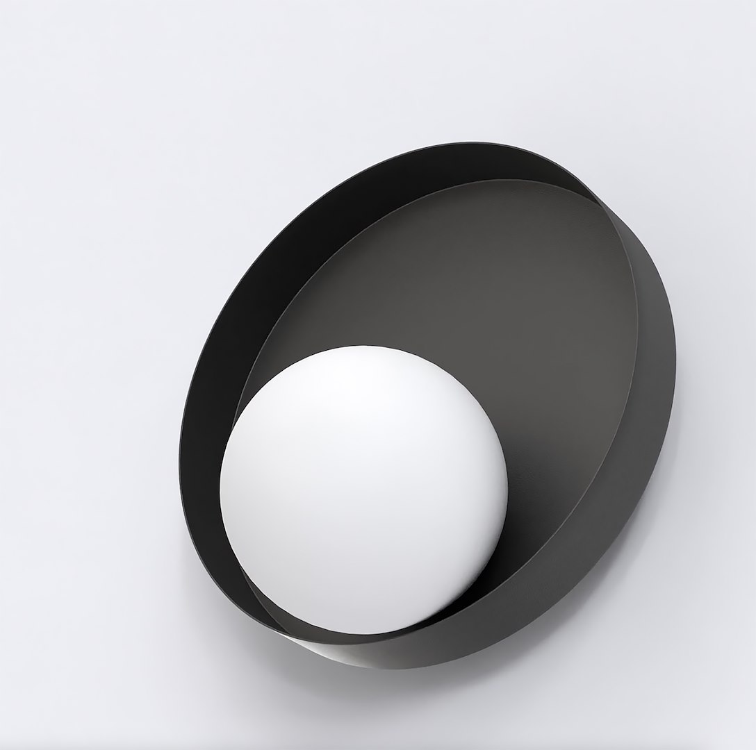 Wandlamp Grube Zwart Ø10 cm - Afbeelding 2