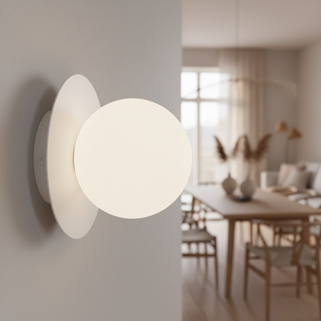 Wandlamp Trierdak Wit Ø10 cm - Afbeelding 3