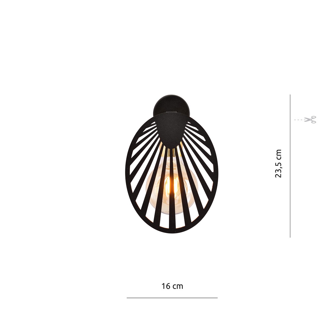 Wandlamp Haaskena Zwart - Afbeelding 3