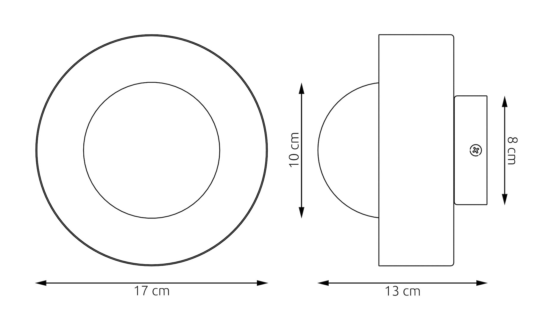 Wandlamp Roorund Wit Ø10 cm - Afbeelding 6