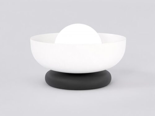 Tafellamp Heekund Wit Ø10 cm met minimalistisch design, witte kap en zwarte voet