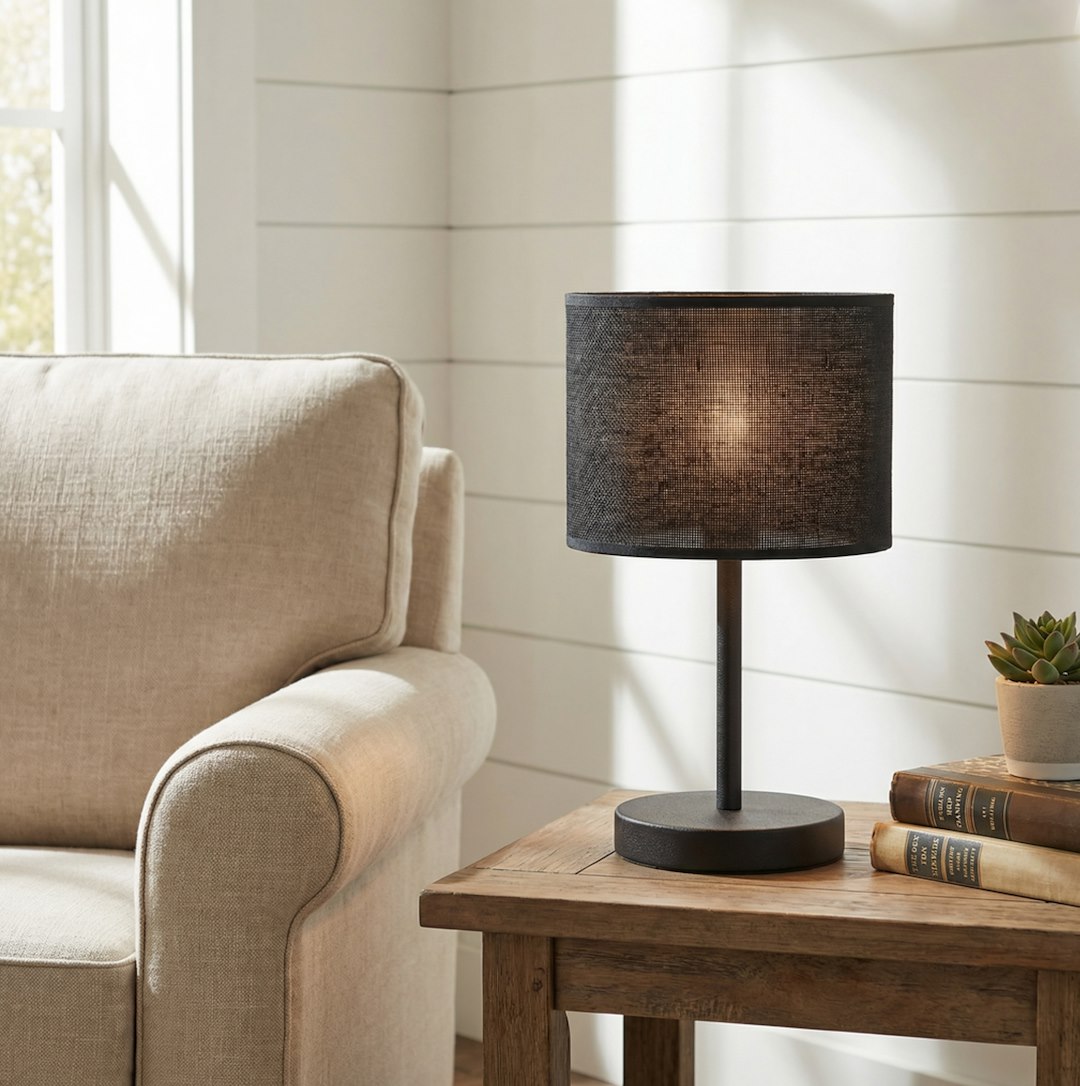 Tafellamp Baasto Zwart Ø20 cm - Afbeelding 2