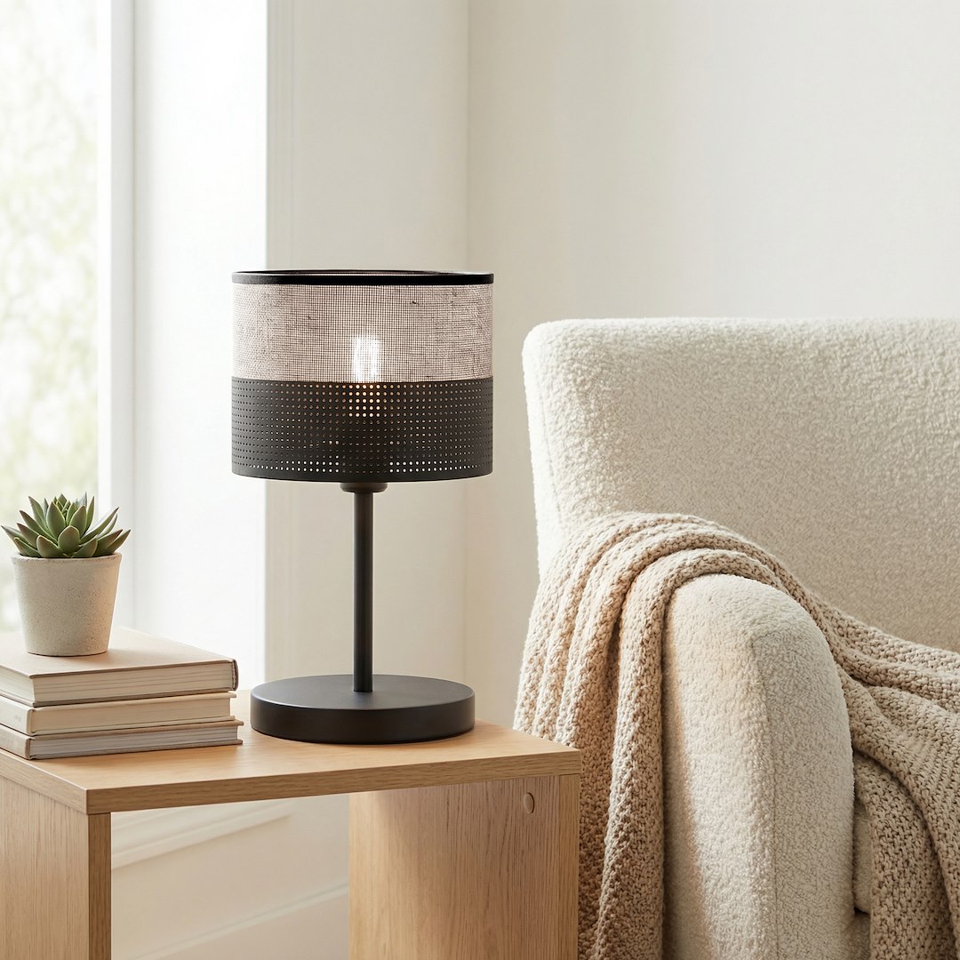 Tafellamp Meerum Zwart Ø20 cm - Afbeelding 5