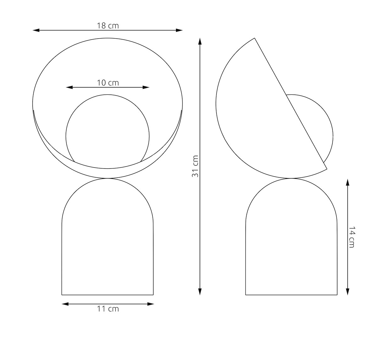 Tafellamp Bauntar Grijs Ø10 cm - Afbeelding 5