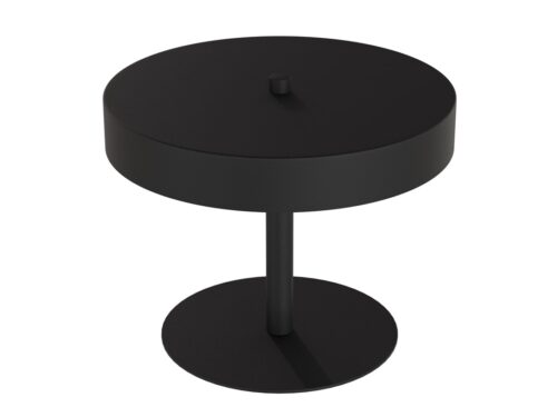 Tafellamp Grerroro Zwart Ø20 cm, minimalistisch rond ontwerp in zwart gepoedercoat staal met slanke voet