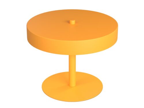 Tafellamp Vitena oranje Ø20 cm, Scandinavisch design, gepoedercoat staal en compacte ronde lampenkap