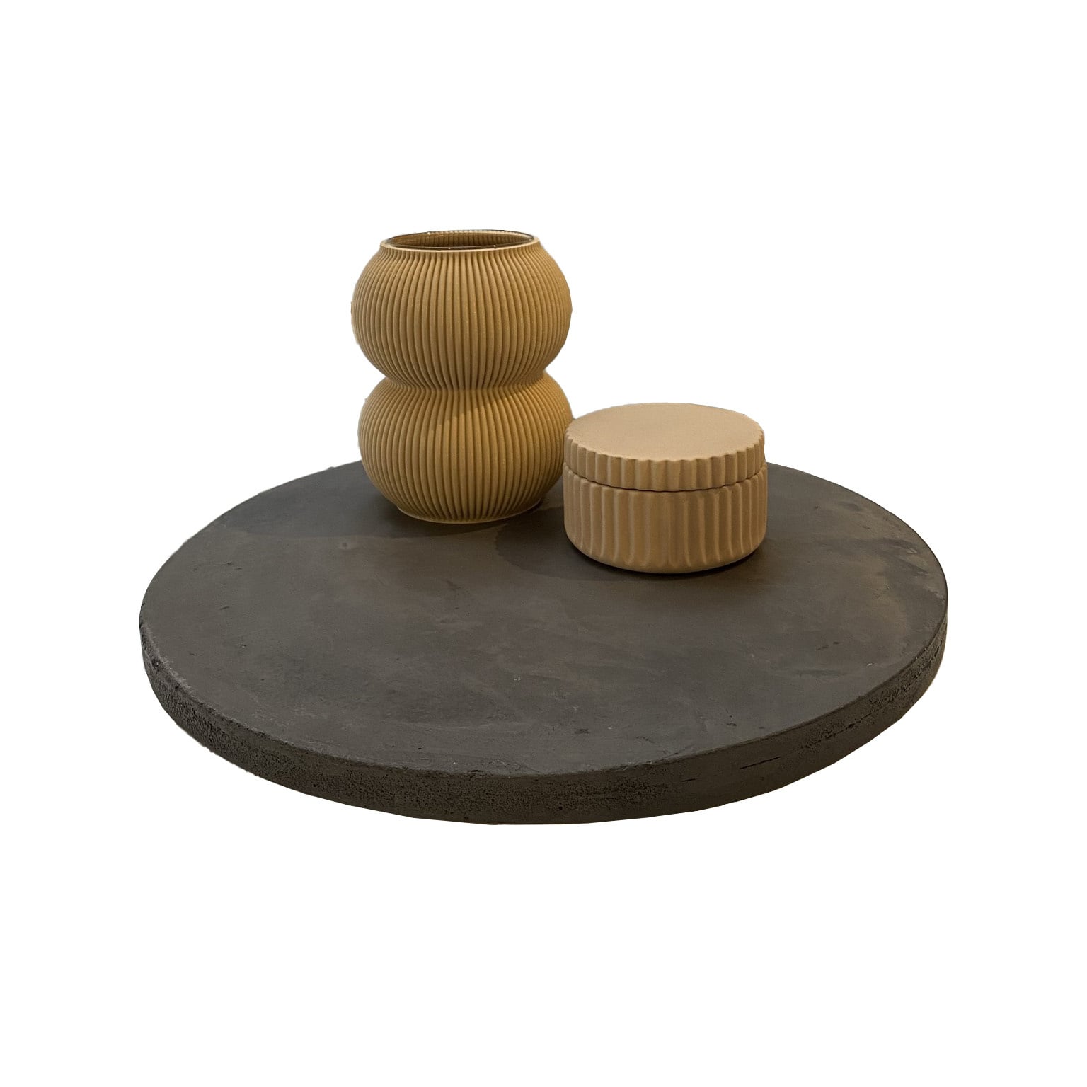 Vaas Faultond Beton Grijs Ø45 cm
