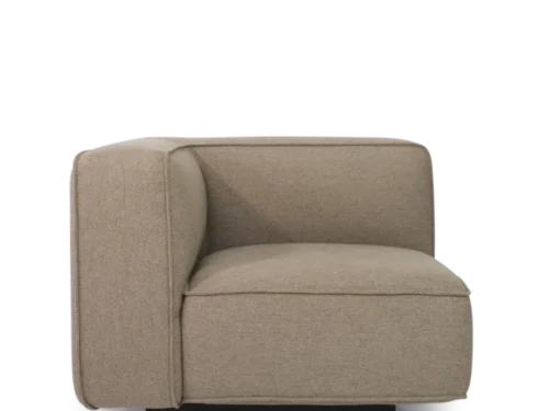 Hoekbank Veestum modulaire hoekmodule in donkerbeige met strak, comfortabel ontwerp