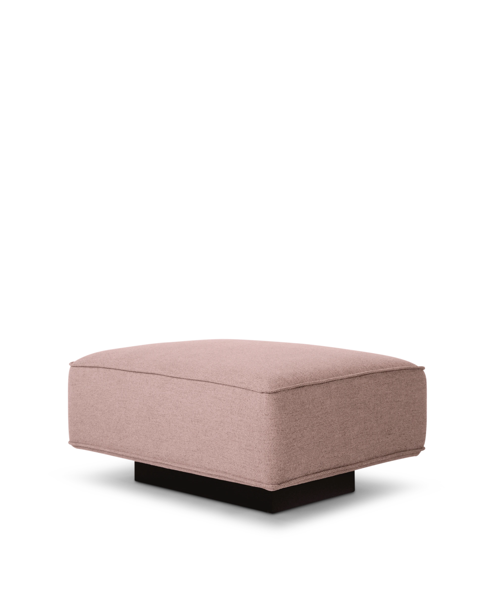 Bank Beda Roze, compacte roze poefbank met zachte bekleding en afgeronde vormen