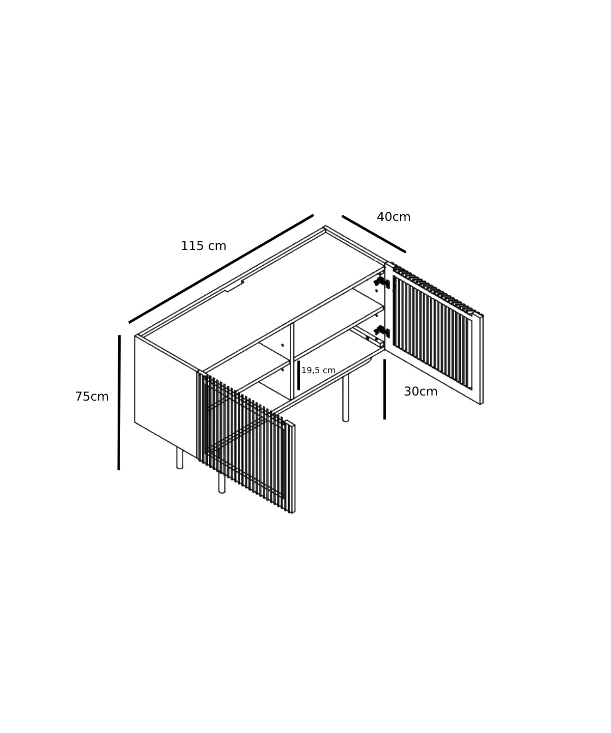 Dressoir Boontea Eiken - Afbeelding 9