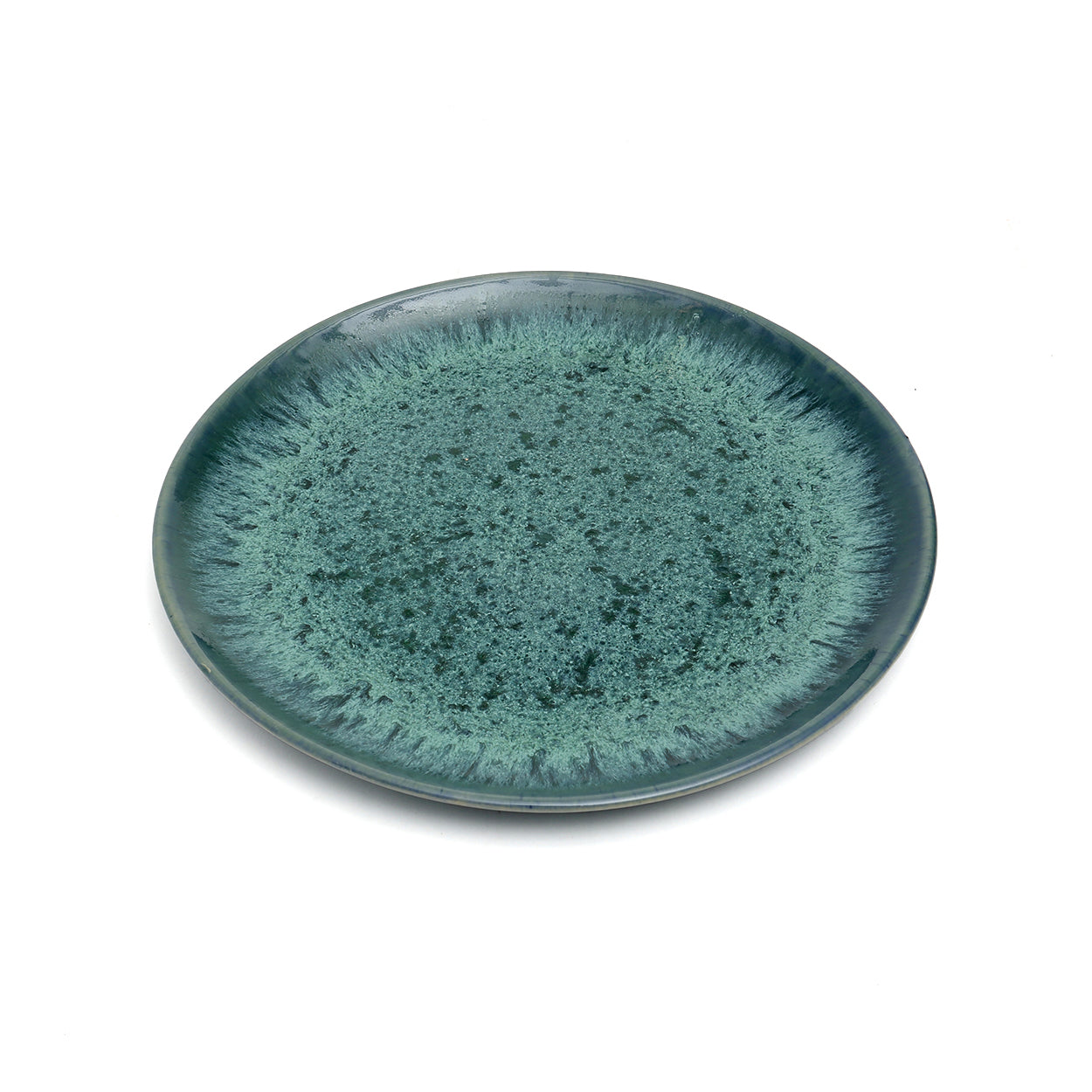 Saladebord Geissal Blauw van blauw steengoed, rond 22 cm, met strakke moderne uitstraling