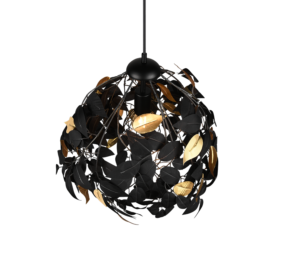 Kroonluchter Proollil Mat Zwart Ø38 cm - Afbeelding 2