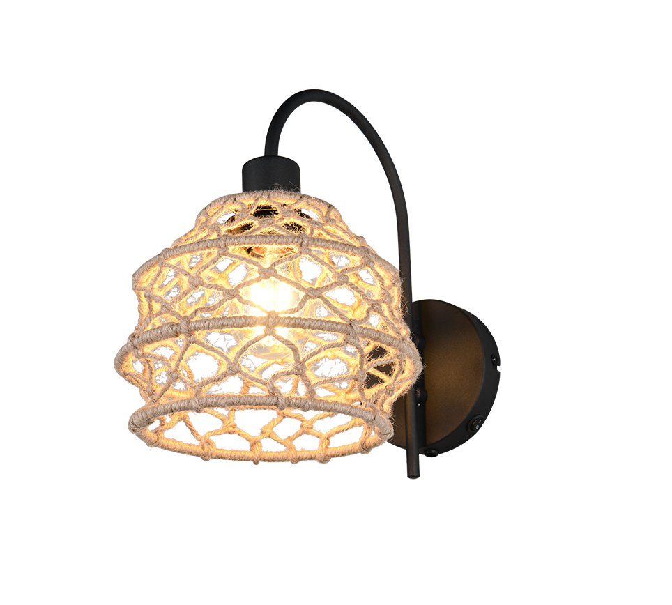 Wandlamp Faulel Mat Zwart Ø20 cm