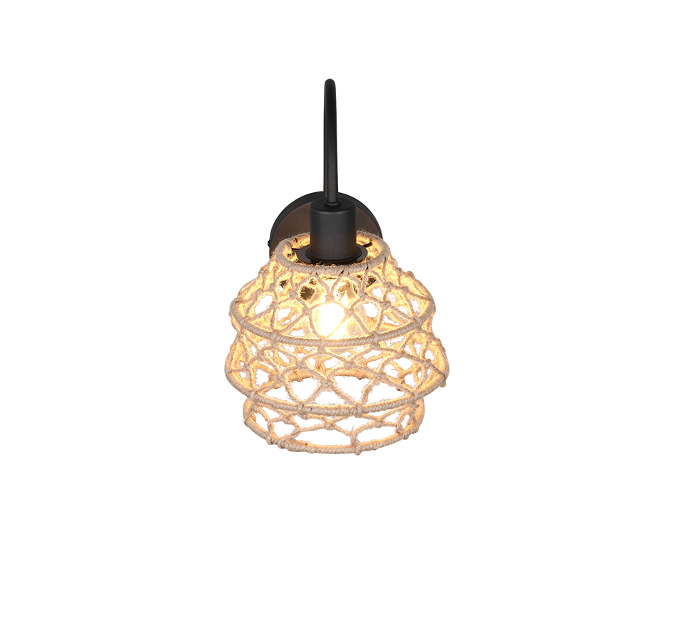 Wandlamp Faulel Mat Zwart Ø20 cm - Afbeelding 4