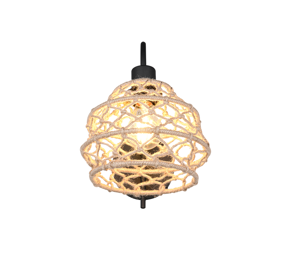 Wandlamp Faulel Mat Zwart Ø20 cm - Afbeelding 5