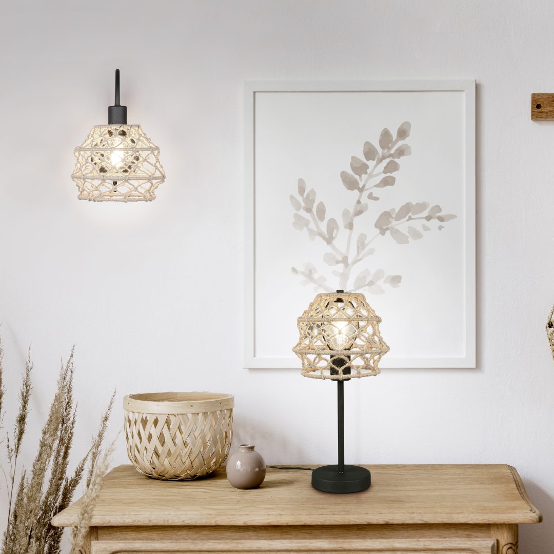 Wandlamp Faulel Mat Zwart Ø20 cm - Afbeelding 6