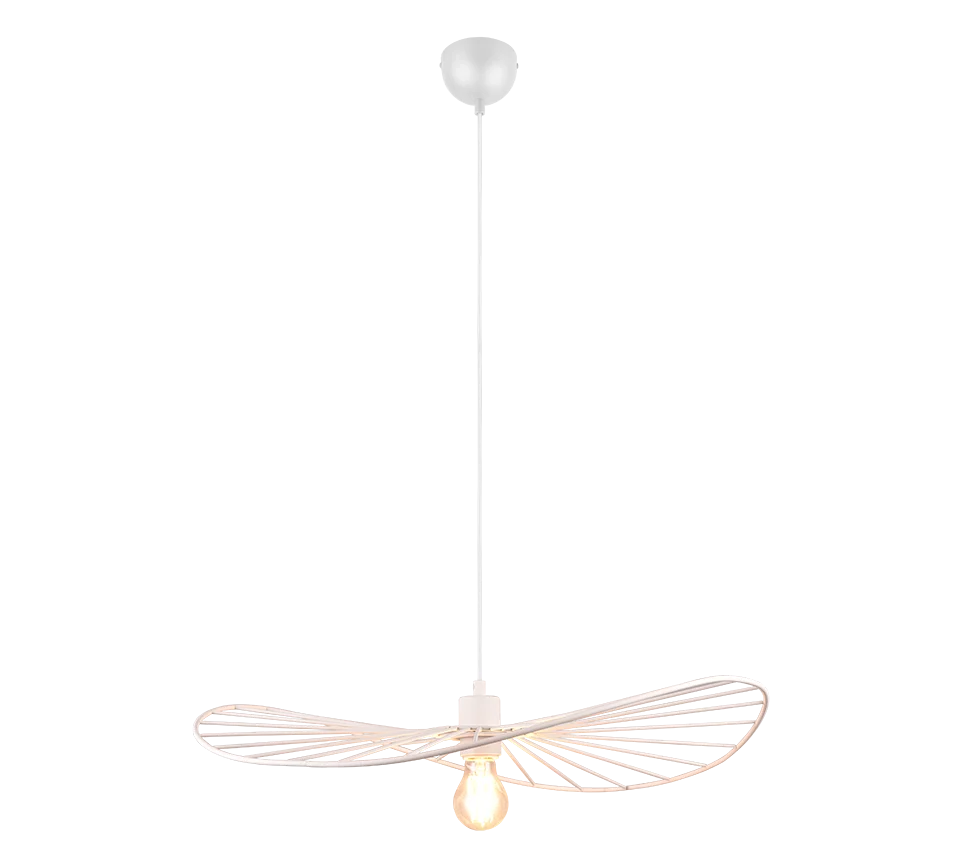 Hanglamp Tovin mat wit Ø60 cm, modern metalen armatuur met verstelbaar snoer en open design