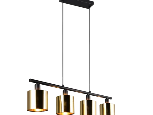 Hanglamp Vierund Goud Ø12 cm met vier verstelbare lichtpunten en slank metalen design
