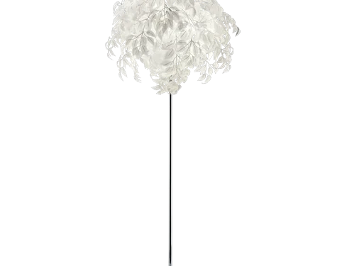 Vloerlamp Stellan chroom H180 cm met witte kunststof decoratie en drie lichtpunten