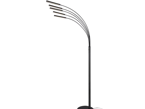 Neestino vloerlamp mat zwart met 5 LED-lichtpunten en gebogen metalen ontwerp, H195,5 cm
