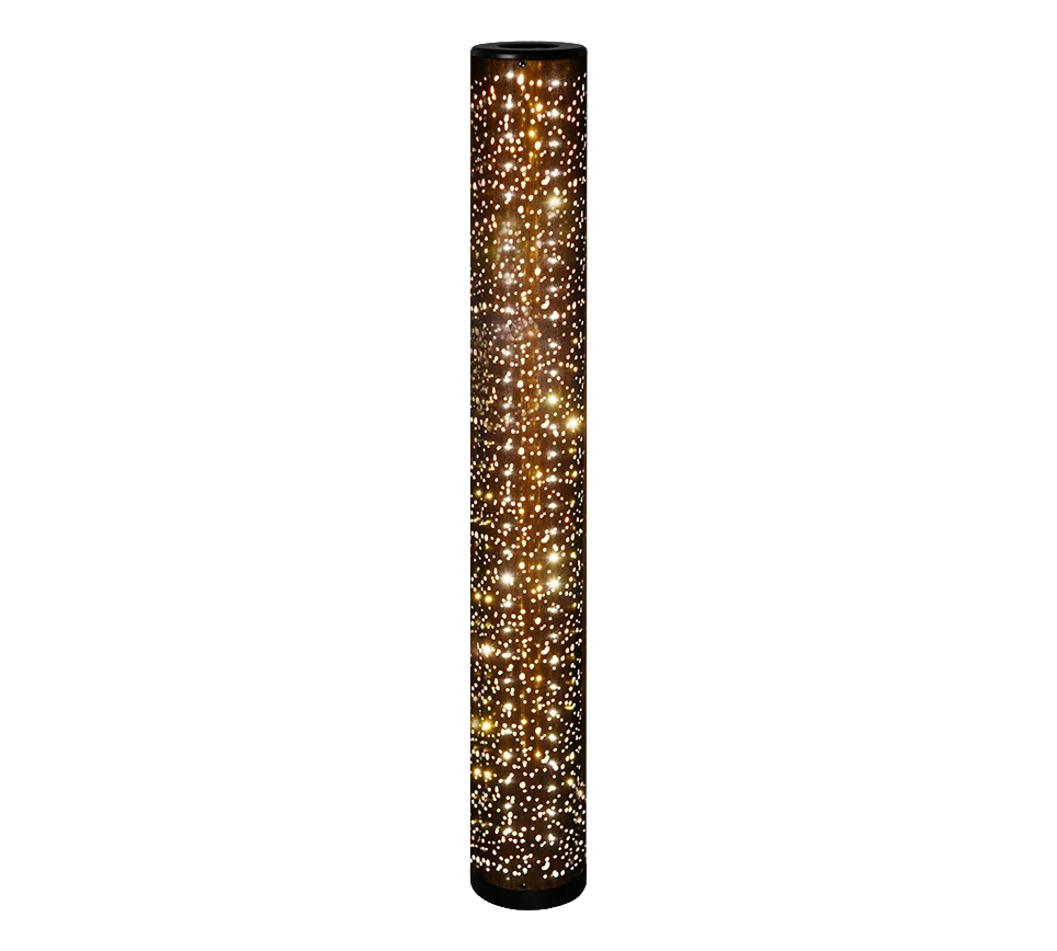 Vloerlamp Feentos zwart H103 cm met textielen kap en sterreneffect geeft warm sfeervol licht