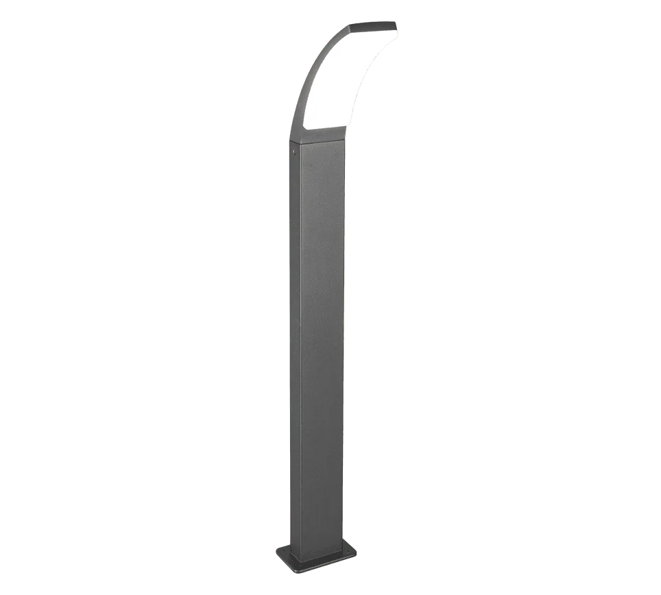 Buitenlamp Goltino Antraciet, slanke LED tuinlamp met moderne gebogen vorm en aluminium afwerking