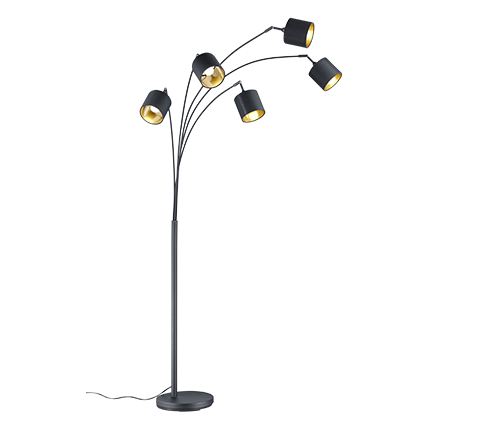 Vloerlamp Slordund Mat Zwart H200 cm