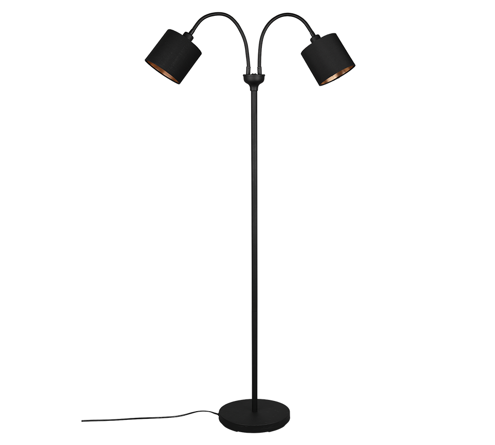 Vloerlamp Trirang Mat Zwart H130 cm - Afbeelding 2