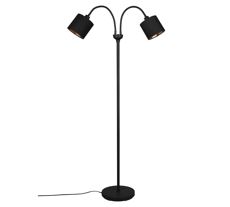 Vloerlamp Trirang Mat Zwart H130 cm - Afbeelding 2