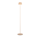 Vloerlamp Nilvan Zand H123 cm met slanke metalen voet en warm LED-licht